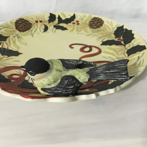 Lenox Winter Greetings Catherine McClung Chickadee Figurine Plate 8.5" - Picture 6 of 7